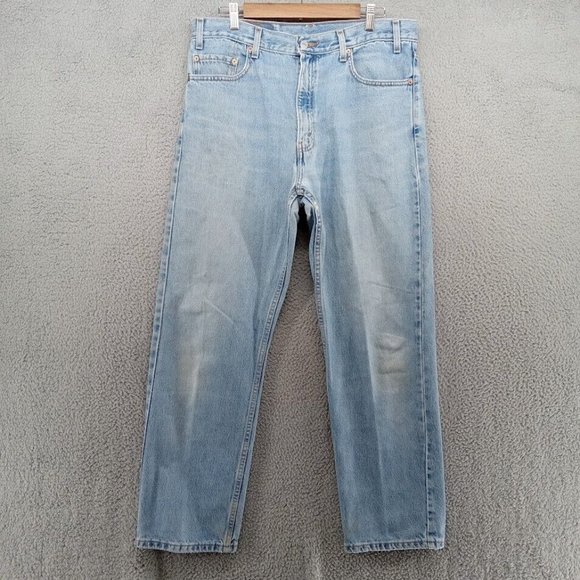 Vintage Levis 505 Jeans Mens 36x30 Blue Light Wash‎ 505 Regular Straight Fit Y2K - Picture 1 of 11
